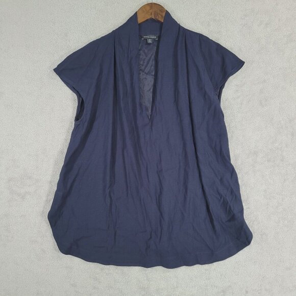 Universal Standard Womens Navy V-Neck Size S Top  Viscose & Elastane - Picture 1 of 7